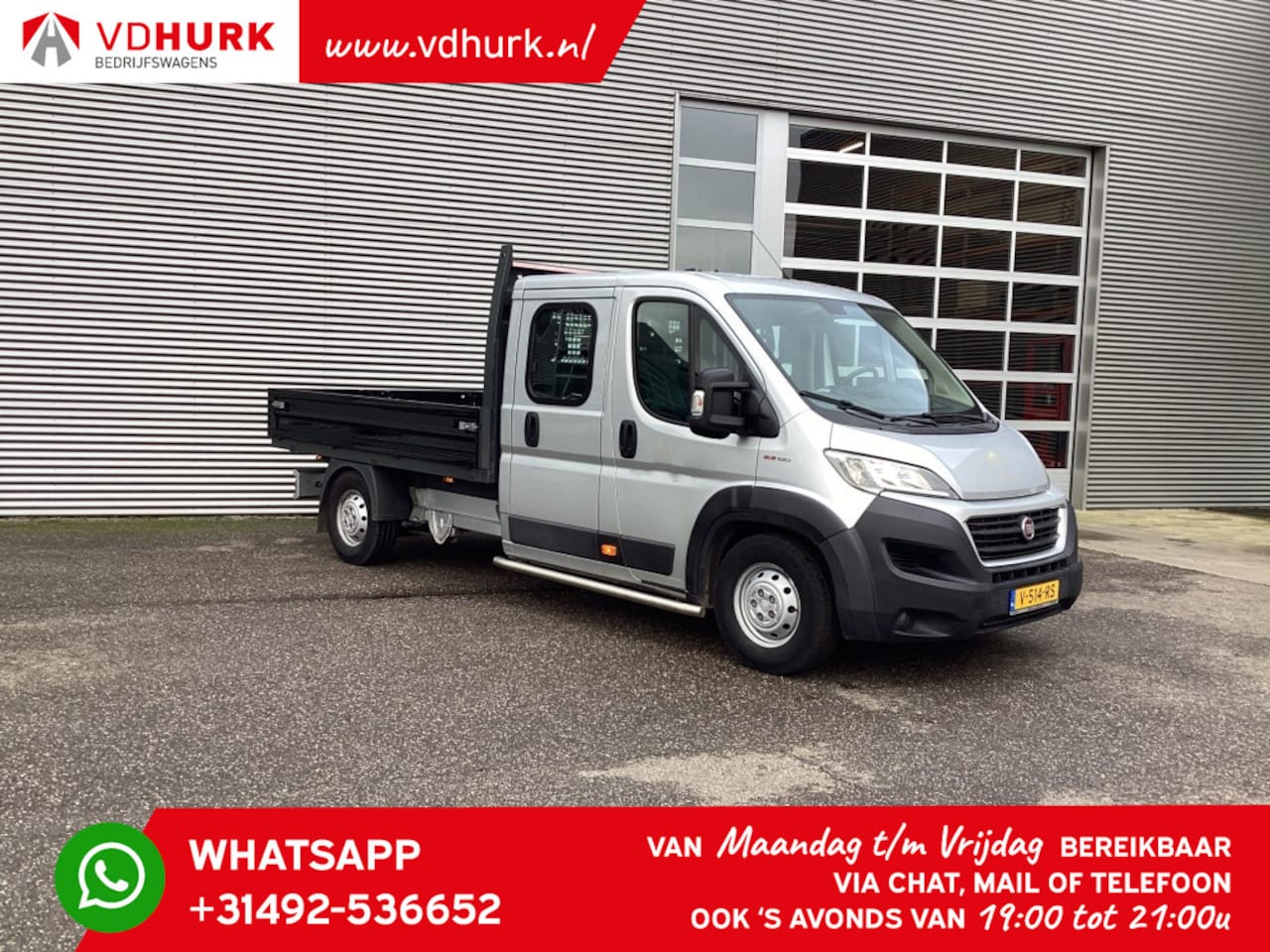 Fiat Ducato - 2.3 MJ 150 pk Dubbel cabine Open laadbak/ Luchtvering/ Standkachel / Trekhaak/ Cruise/ 288 - AutoWereld.nl