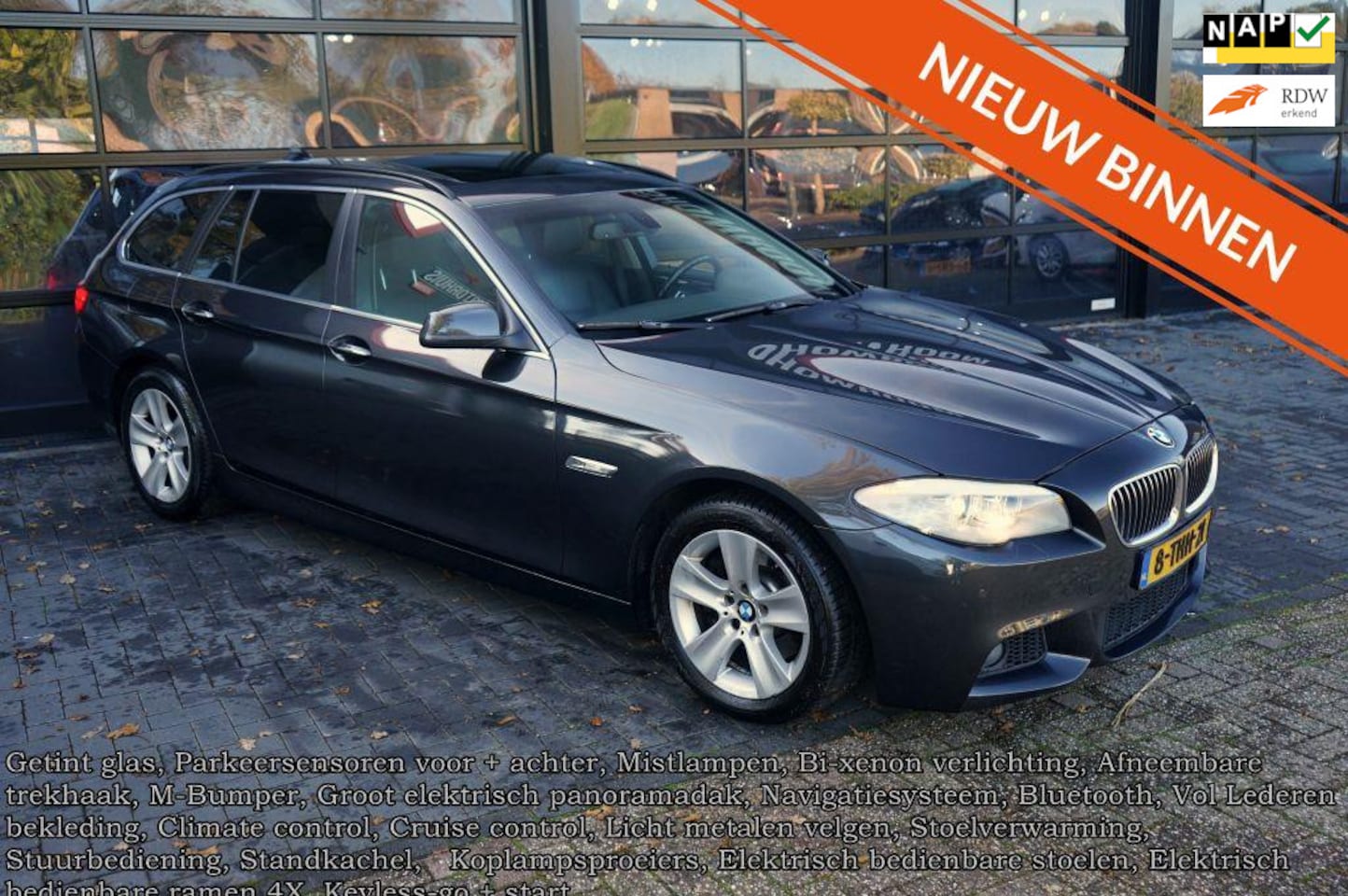 BMW 5-serie Touring - 520i High Executive 520i High Executive, Xenon, Navi, Leder, Clima, Standkachel, Trekhaak - AutoWereld.nl