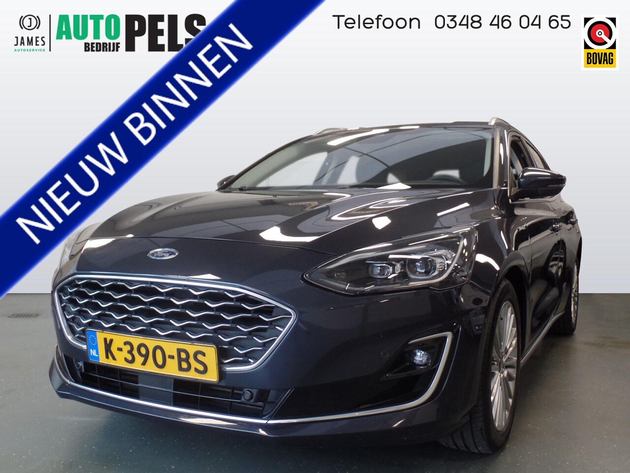 Ford Focus Wagon - 1.0 EcoBoost Hybrid Vignale Navigatie, Achteruitrijcamera, PdcV/A, Lederen bekleding, Elek - AutoWereld.nl