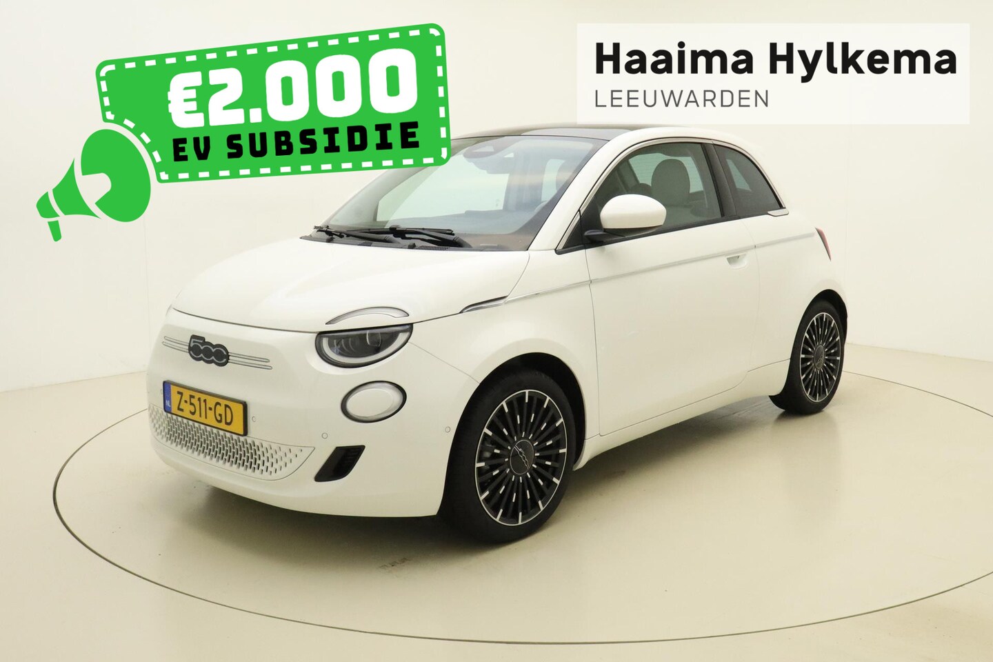 Fiat 500 - La Prima 42 kWh | LED verlichting | Lederen bekleding | Navigatie | Adaptieve cruise contr - AutoWereld.nl