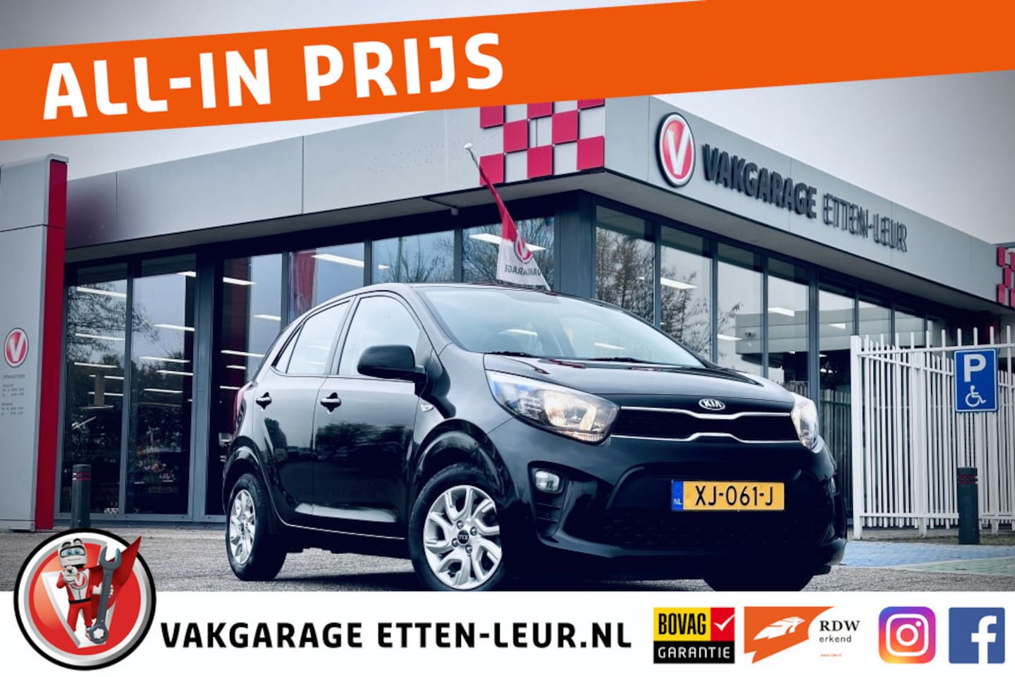 Kia Picanto - 1.0 CVVT Co.Pl.L.Nav / AIRCO / CAMERA / APPLE + ANDROID - AutoWereld.nl