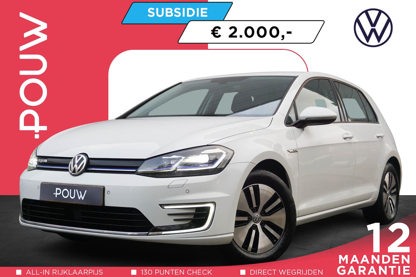 Volkswagen e-Golf - 136pk E-DITION | Navigatie | Lederen Bekleding | Achteruitrijcamera - AutoWereld.nl