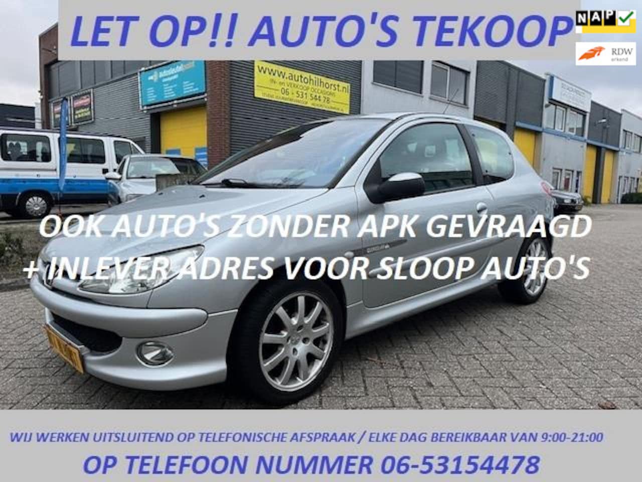 Peugeot 206 - 1.6 XS ( Wij zijn elke dag telefonisch bereikbaar van 9:00-21:00 - AutoWereld.nl