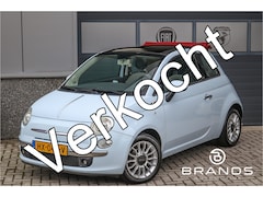 Fiat 500 C - 1.2 Lounge ijsblauw Airco Half leder Uniek