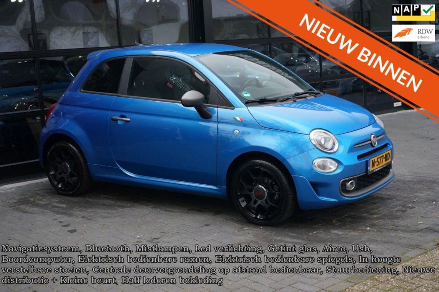 Fiat 500 - 1.2 S 1.2 S, Airco, Navi, Elek pakket, Led, 17 inch - AutoWereld.nl