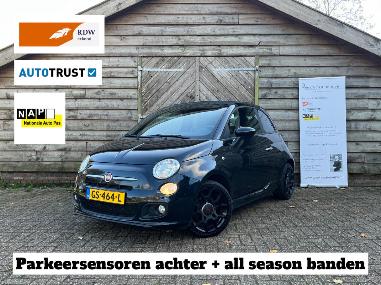 Fiat 500 C - 0.9 TwinAir Turbo 500S | Nieuwe APK | Climate | Premium audio | Leder/stof | Black edition!! - AutoWereld.nl