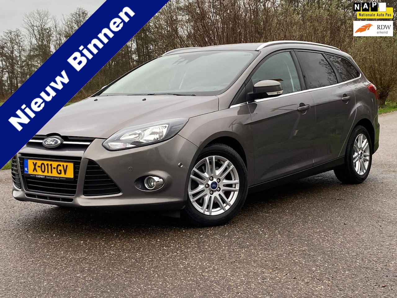 Ford Focus Wagon - 1.6 EcoBoost Titanium CAMERA NAVI 150PK LEER Parkpilot Clima GOED ONDERHOUDEN - AutoWereld.nl