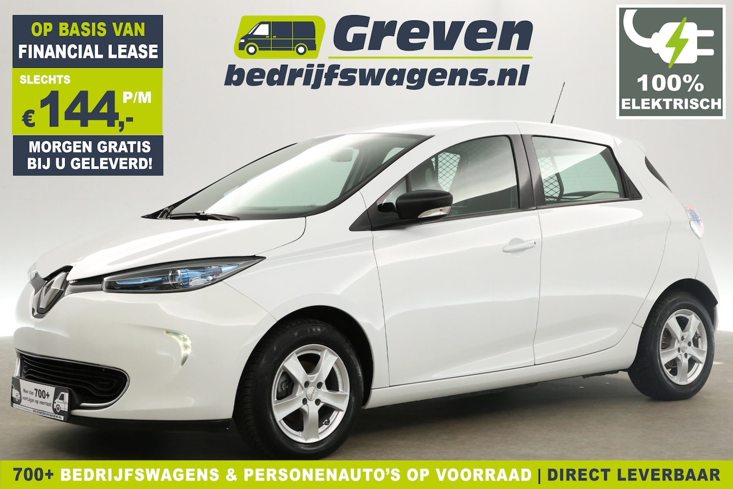 Renault Zoe - Cargo | Huur-accu | 40 kWh Grijs Kenteken | Elektrisch Automaat | 2 Persoons | VAN Clima C - AutoWereld.nl