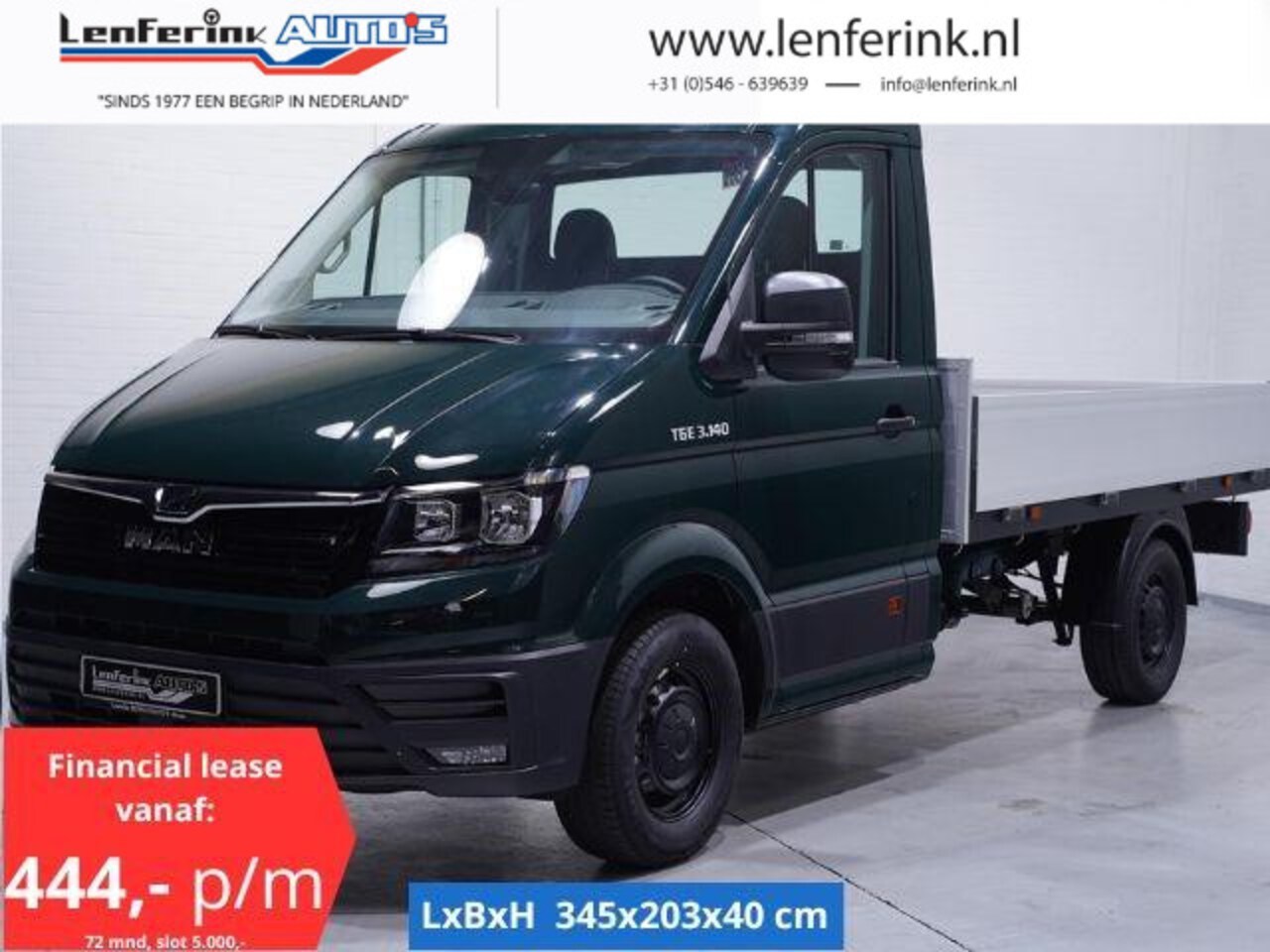 MAN TGE - 2.0 TDI 140 pk L3 Pick Up / Open Laadbak Airco Apple Carplay, Cruise Control, LxBxH 345x20 - AutoWereld.nl