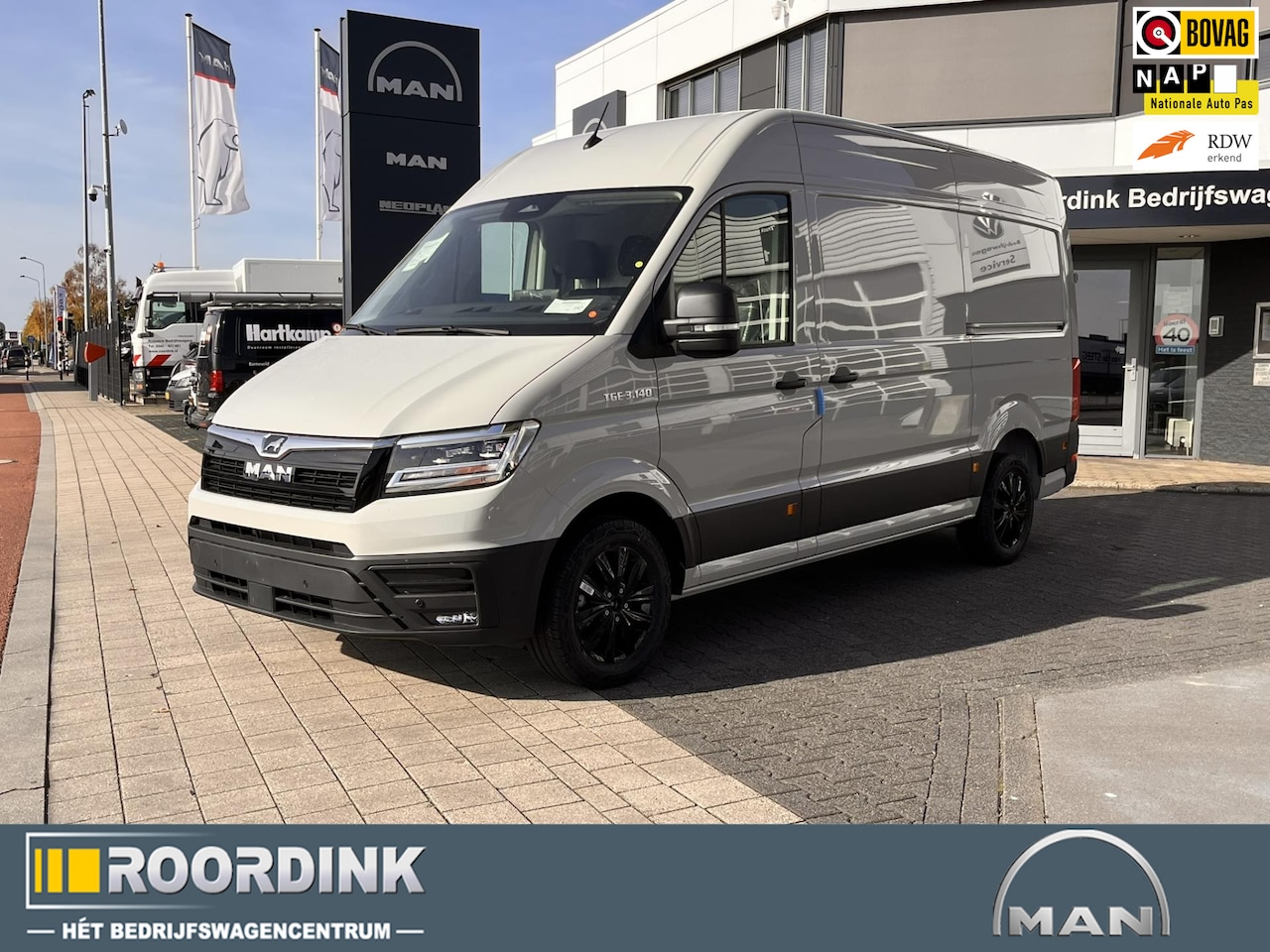 MAN TGE - 3.140 L3H3 Next Modeljaar 2025, 12,9 inch navigatie, LMV, LED Ascot grey nieuwe kleur - AutoWereld.nl