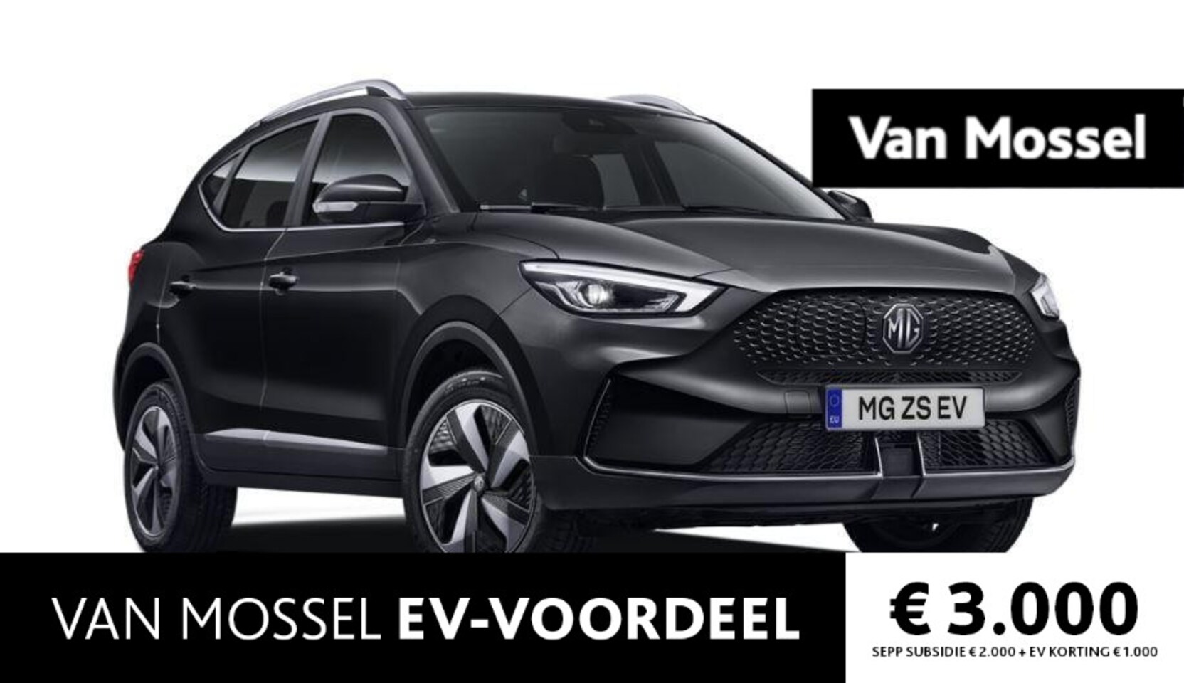 MG ZS - Long Range Comfort 70 kWh Pebble Black ACTIE voorraad registratiekorting / ( Subsidie part - AutoWereld.nl