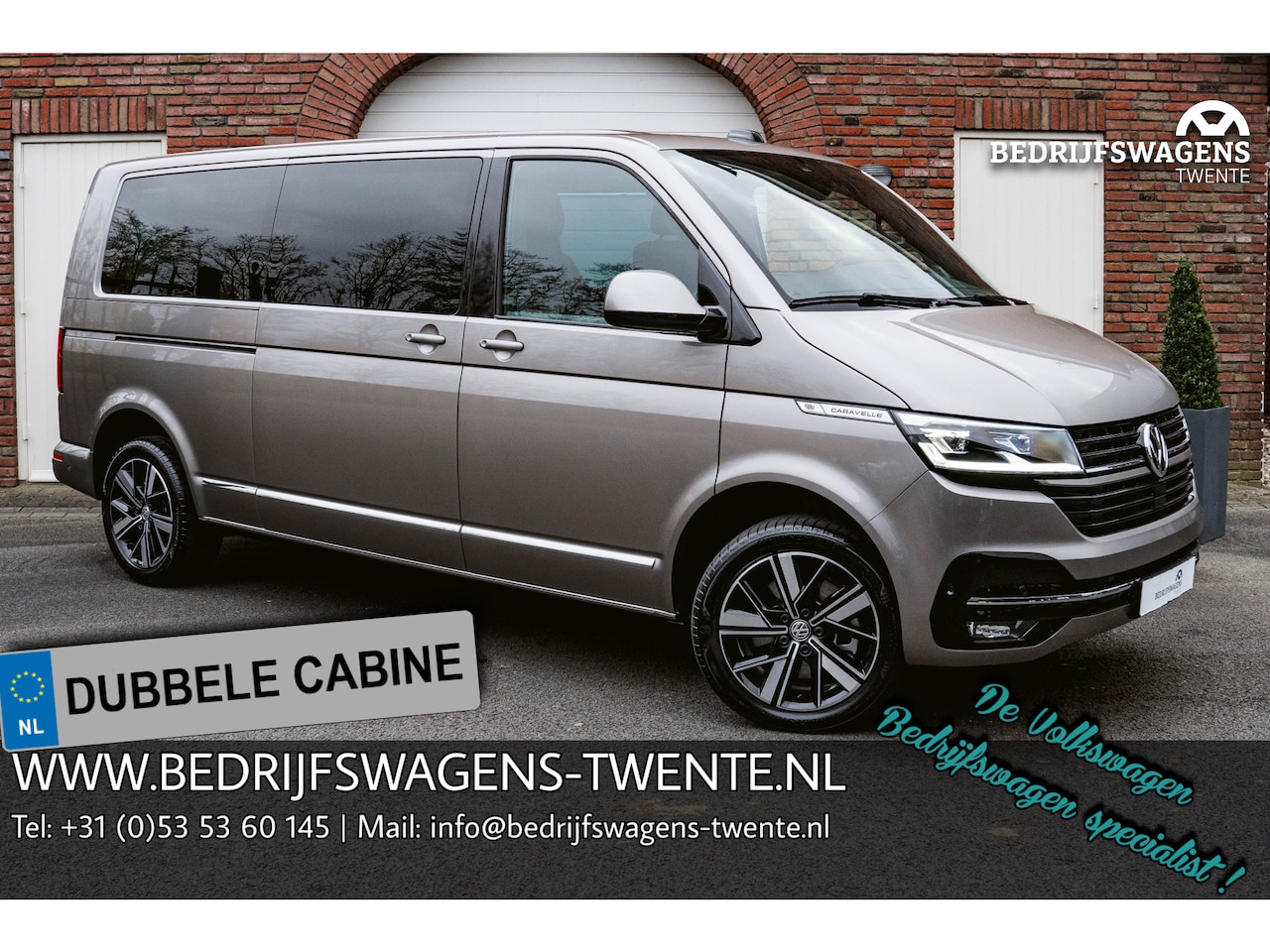 Volkswagen Transporter Caravelle - T6.1 2.0 TDI 204 PK DSG L2H1 A-KLEP ACC | LED | Leder | Side Assist | Privacy glass | - AutoWereld.nl