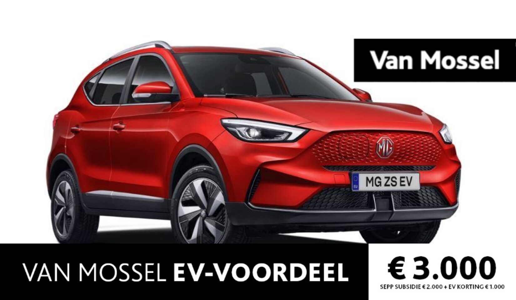 MG ZS - EV Long Range Comfort 70 kWh / Diamond Red  ACTIE € 3000,= voorraad registratiekorting ( P - AutoWereld.nl