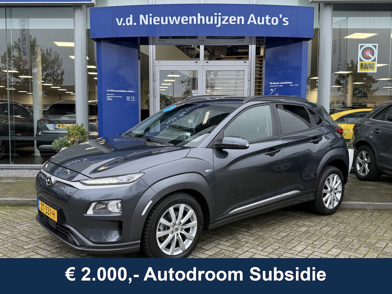 Hyundai Kona Electric - EV Premium 64 kWh €2000 Autodroom Subsidie | Leder | Stoelventilatie | Navi | Info Bas: 04 - AutoWereld.nl