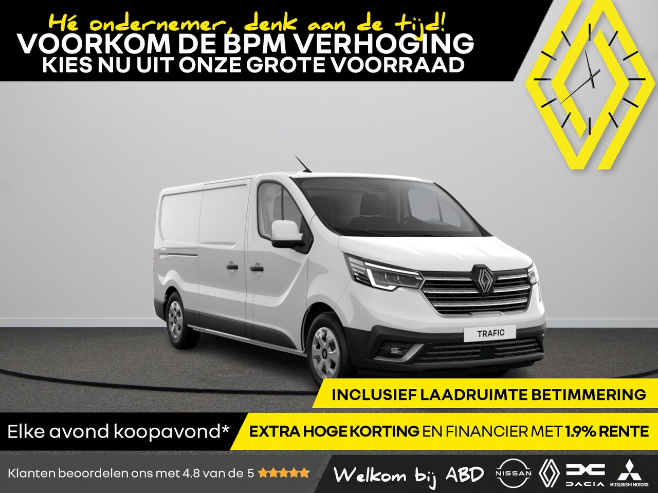 Renault Trafic - Gesloten Bestel L2H1 T30 dCi 150 6EDC Advance | Achteruitrijcamera | Alarmsysteem | C-Shap - AutoWereld.nl