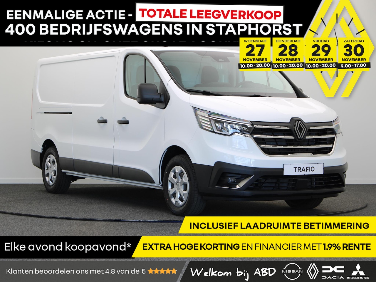 Renault Trafic - 2.0 dCi 130pk T30 L2H1 Advance | Achteruitrijcamera | Laadruimtebetimmering | - AutoWereld.nl