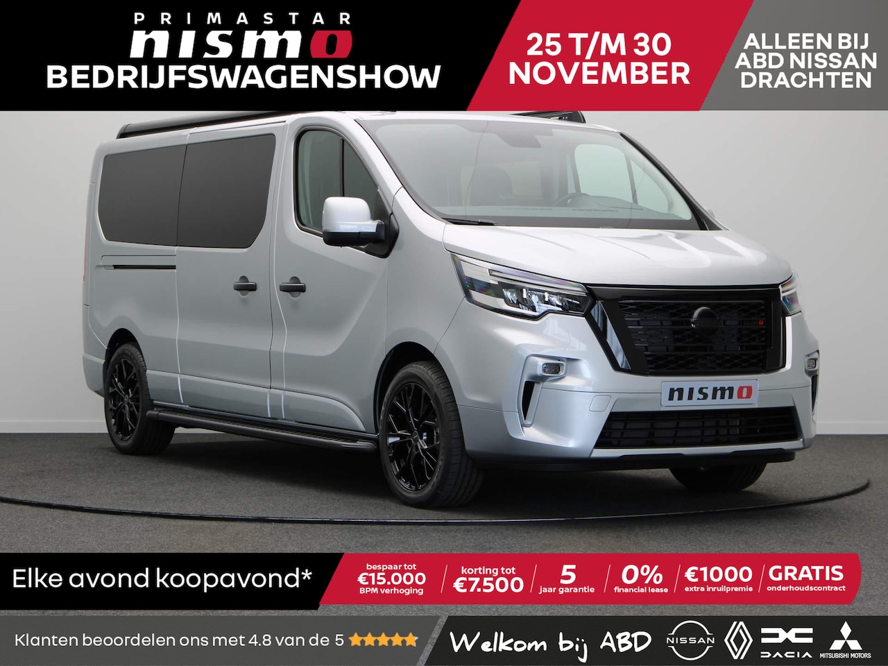 Nissan Primastar - 2.0 dCi 130pk L2H1 Nismo+ dubbel cabine | 0% Financial lease | 5 jaar fabrieksgarantie | - AutoWereld.nl