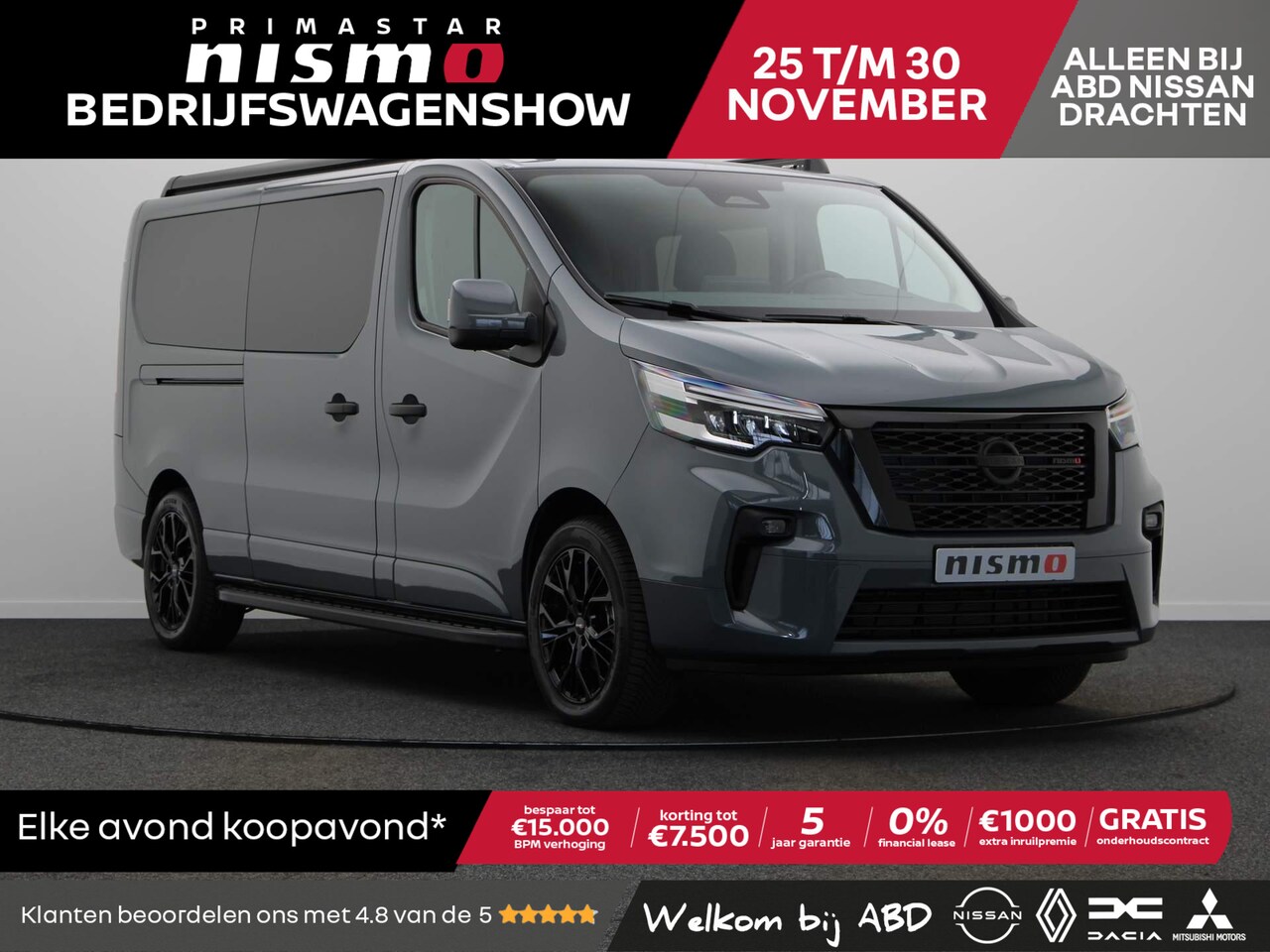 Nissan Primastar - 2.0 dCi 130pk L2H1 Nismo+ dubbel cabine | 0% Financial lease | 5 jaar fabrieksgarantie | - AutoWereld.nl