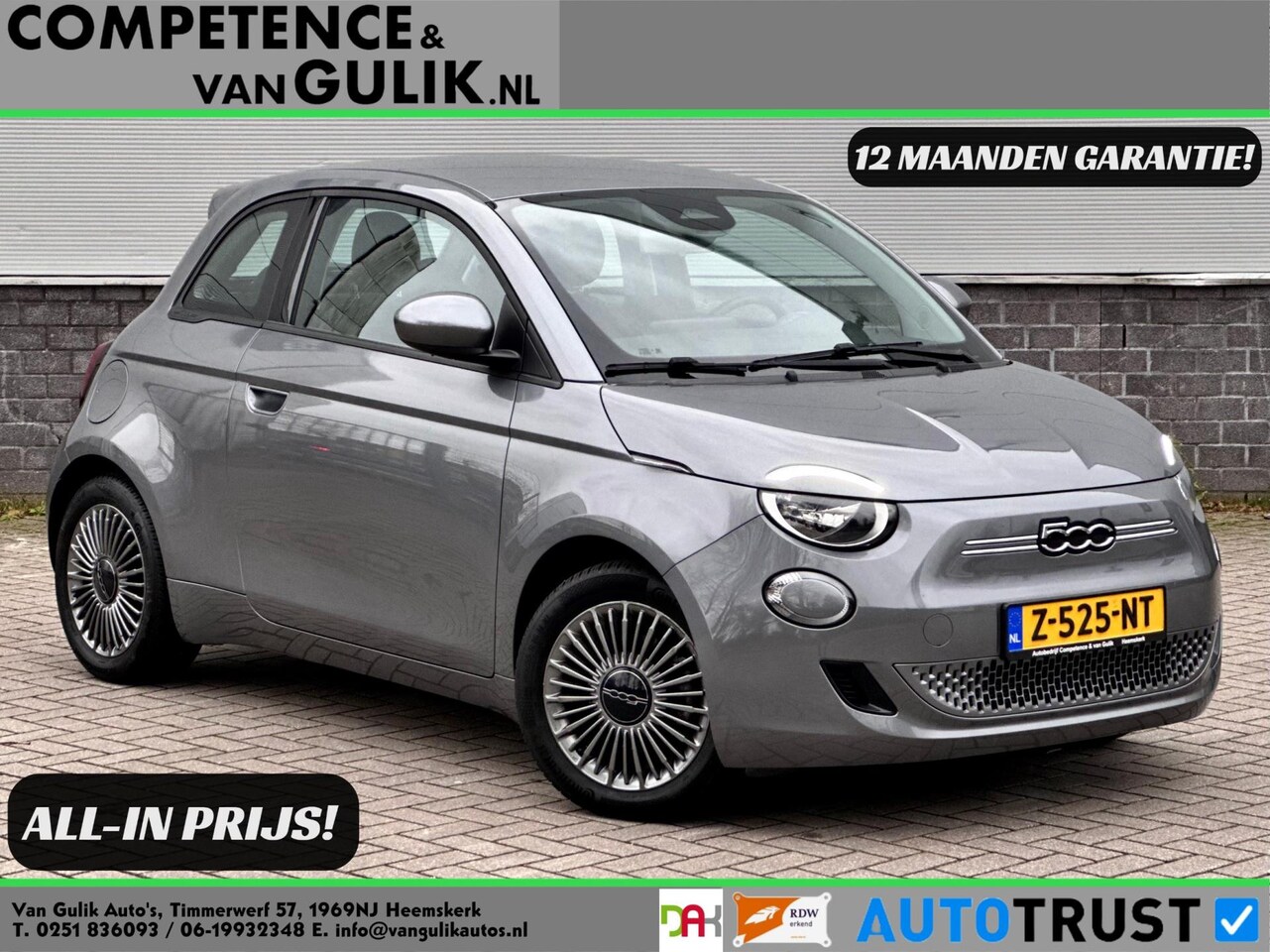 Fiat 500 - Icon 42 kWh | Carplay | LED | Navigatie | Cruise control | - AutoWereld.nl