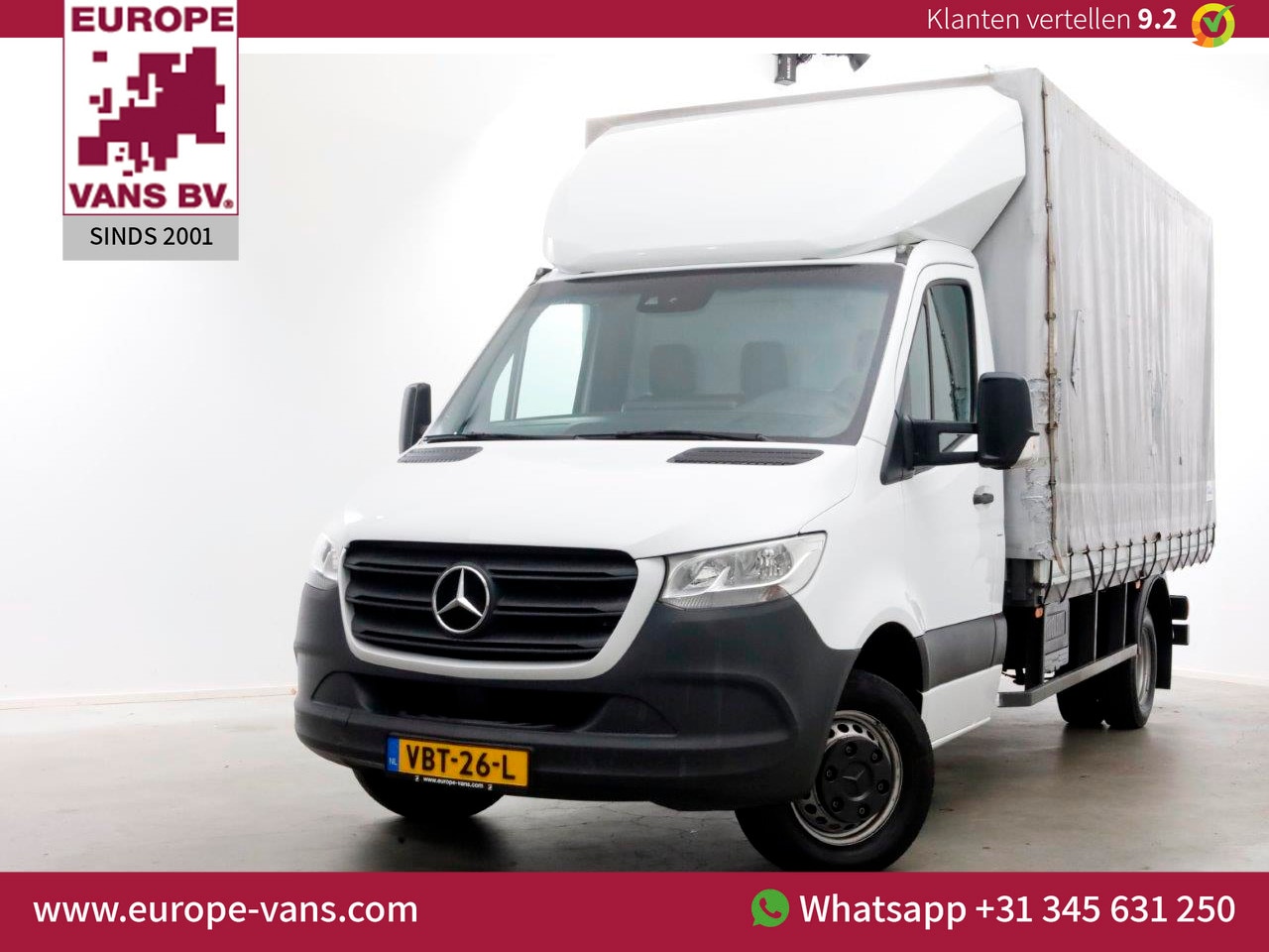 Mercedes-Benz Sprinter - 516 CDI 163pk 7G Automaat Open laadbak met huif Trekhaak 3500kg 09-2019 - AutoWereld.nl