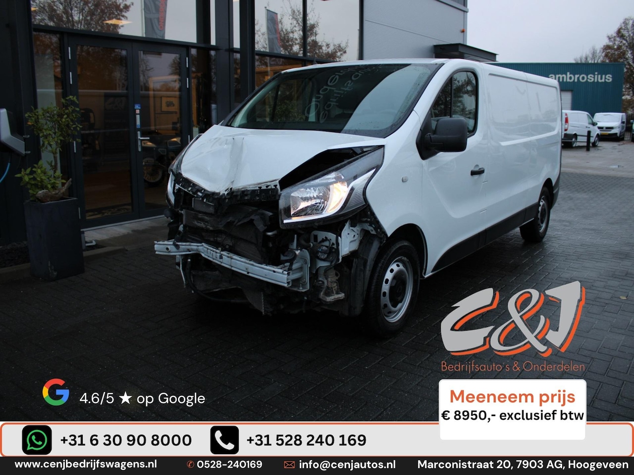 Renault Trafic - 2.0 dCi 120 T29 L2H1 Comfort airco 3 zits voorschade 74.000 km. - AutoWereld.nl