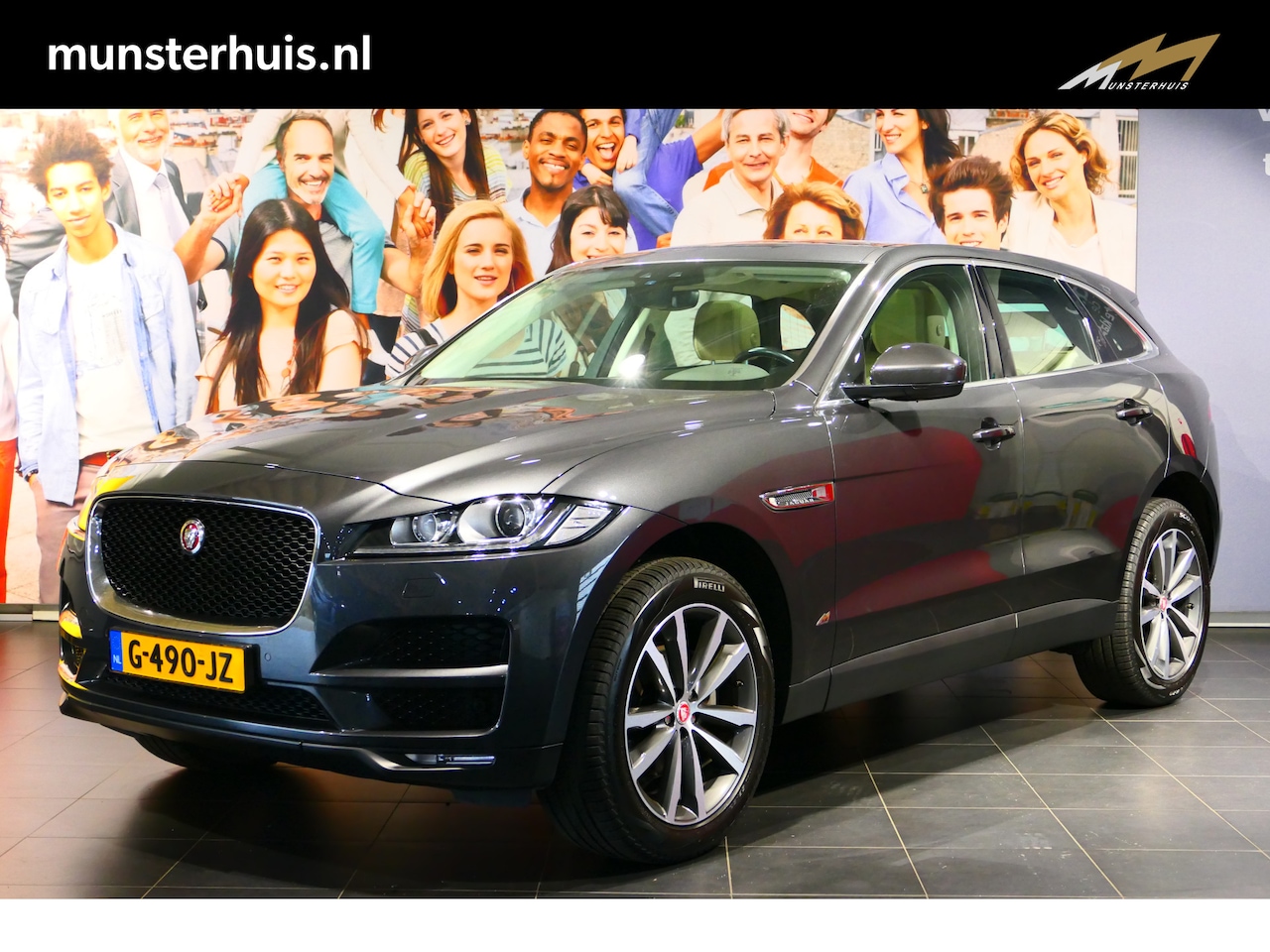 Jaguar F-Pace - 2.0t AWD Pure - Trekhaak elektrisch uitklapbaar - Meridian - - AutoWereld.nl