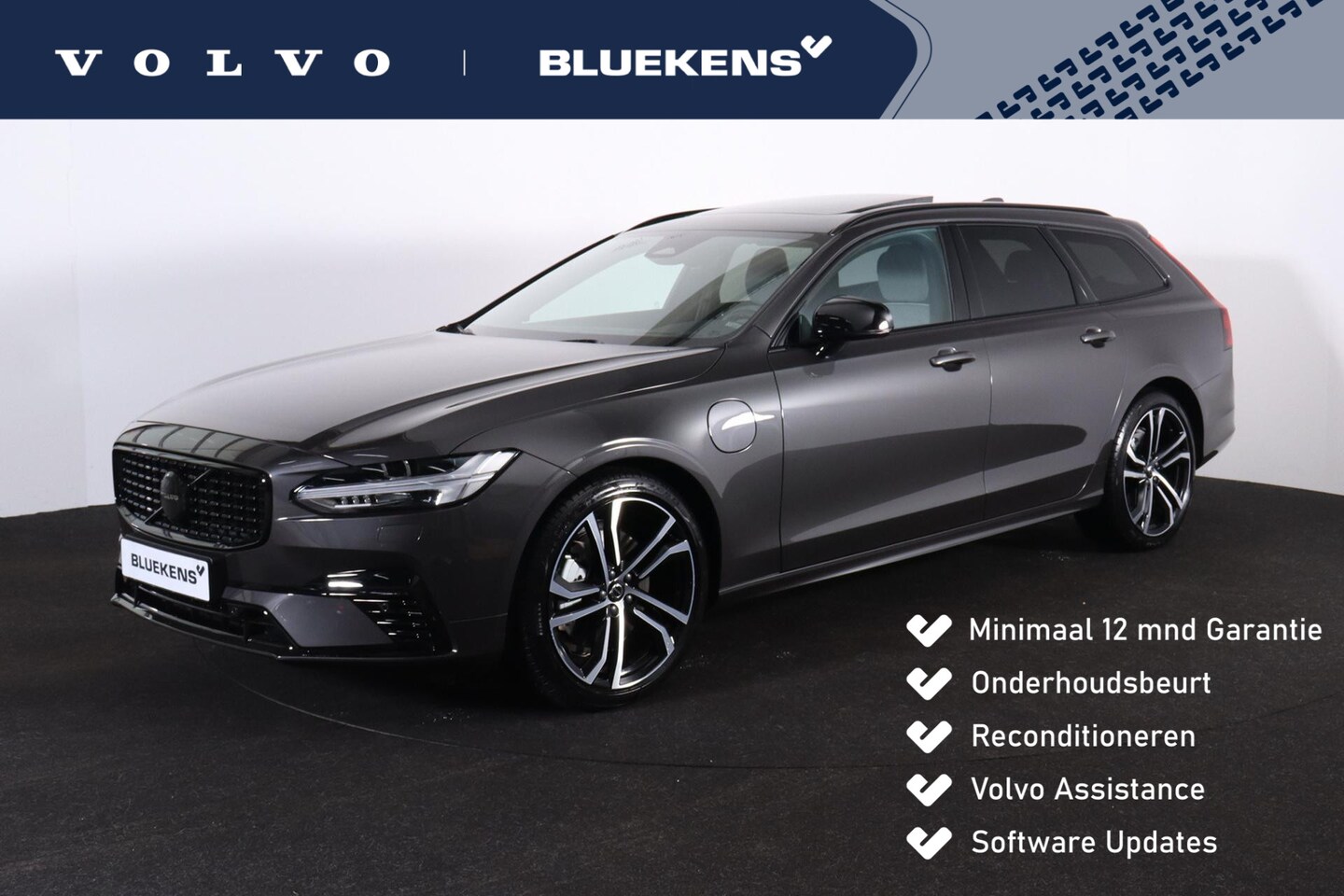 Volvo V90 - T6 Recharge AWD Ultimate Dark - Luchtvering - Intellisafe Assist/Surround - Panoramisch sc - AutoWereld.nl