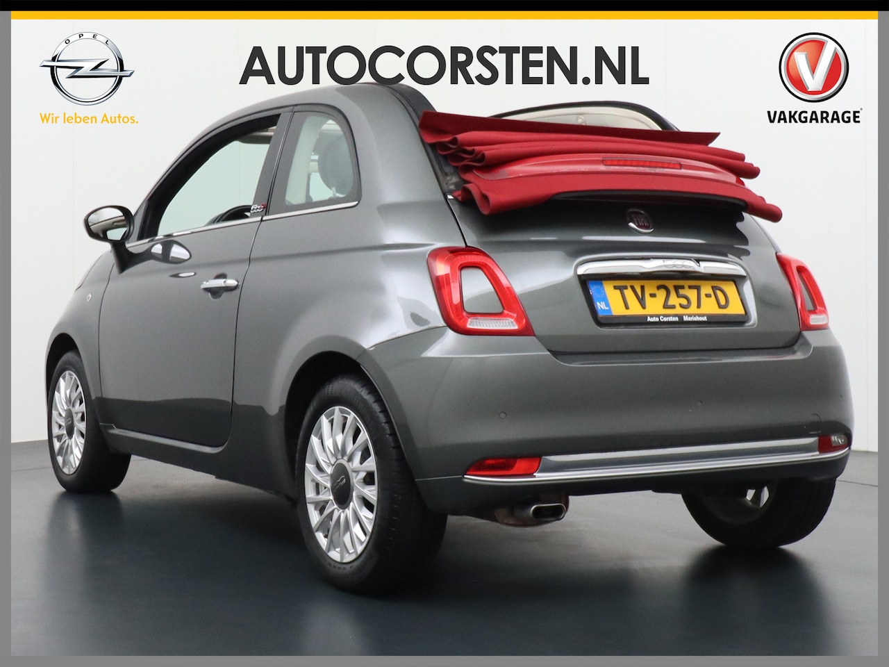 Fiat 500 C - 1.2 AUT-5 Cabrio Ecc Multimedia Bluetooth Pdc Elec.ramen/spiegels Led Lmv 15" Isofix Achte - AutoWereld.nl