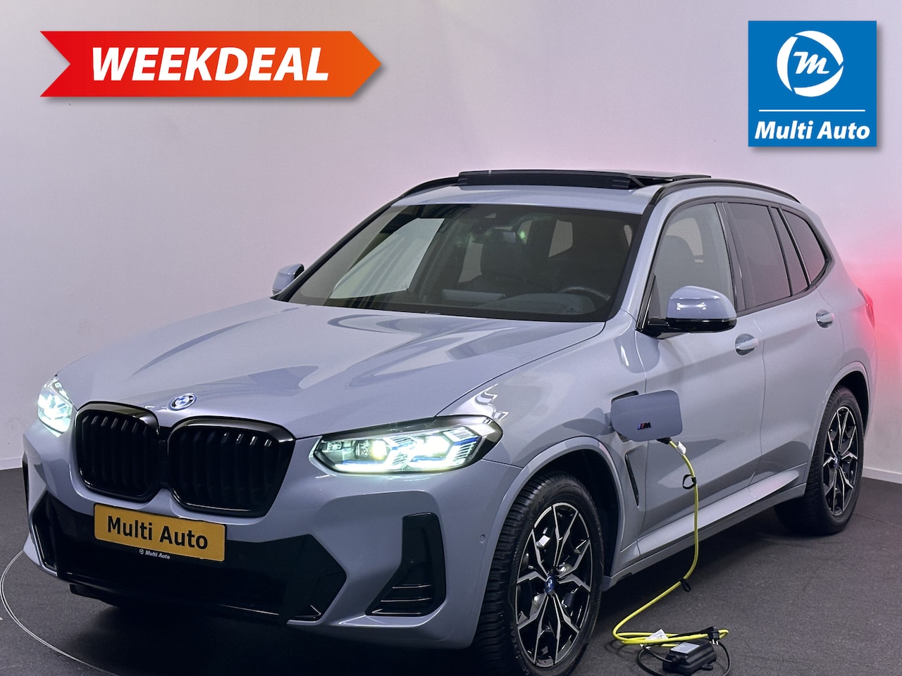 BMW X3 - xDrive30e M Sport Brooklyn Grijs Plug in Hybrid PHEV | Panodak | Laser Led | Lederen Sport - AutoWereld.nl