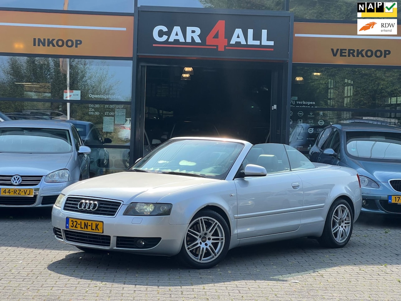 Audi A4 Cabriolet - 2.4 V6 Exclusive CABRIO/AUTOMAAT/VOL OPTIE/LEDER/STLVRM - AutoWereld.nl