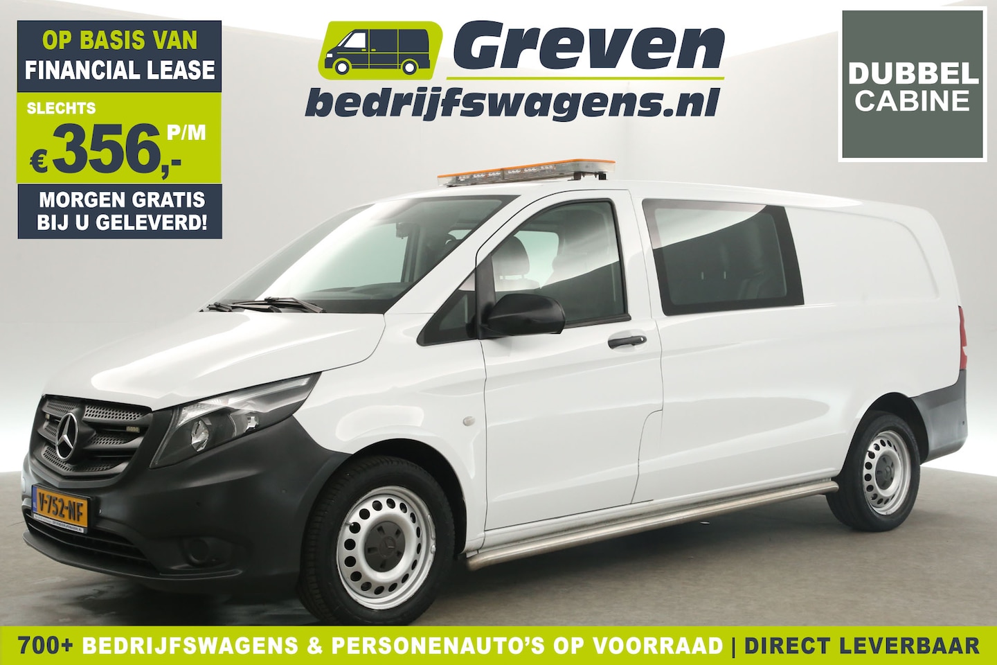 Mercedes-Benz Vito - 114 CDI Extra Lang Dubbele Cabine Automaat Airco Camera 6 Pers Cruise PDC Navi Sidebars Zw - AutoWereld.nl