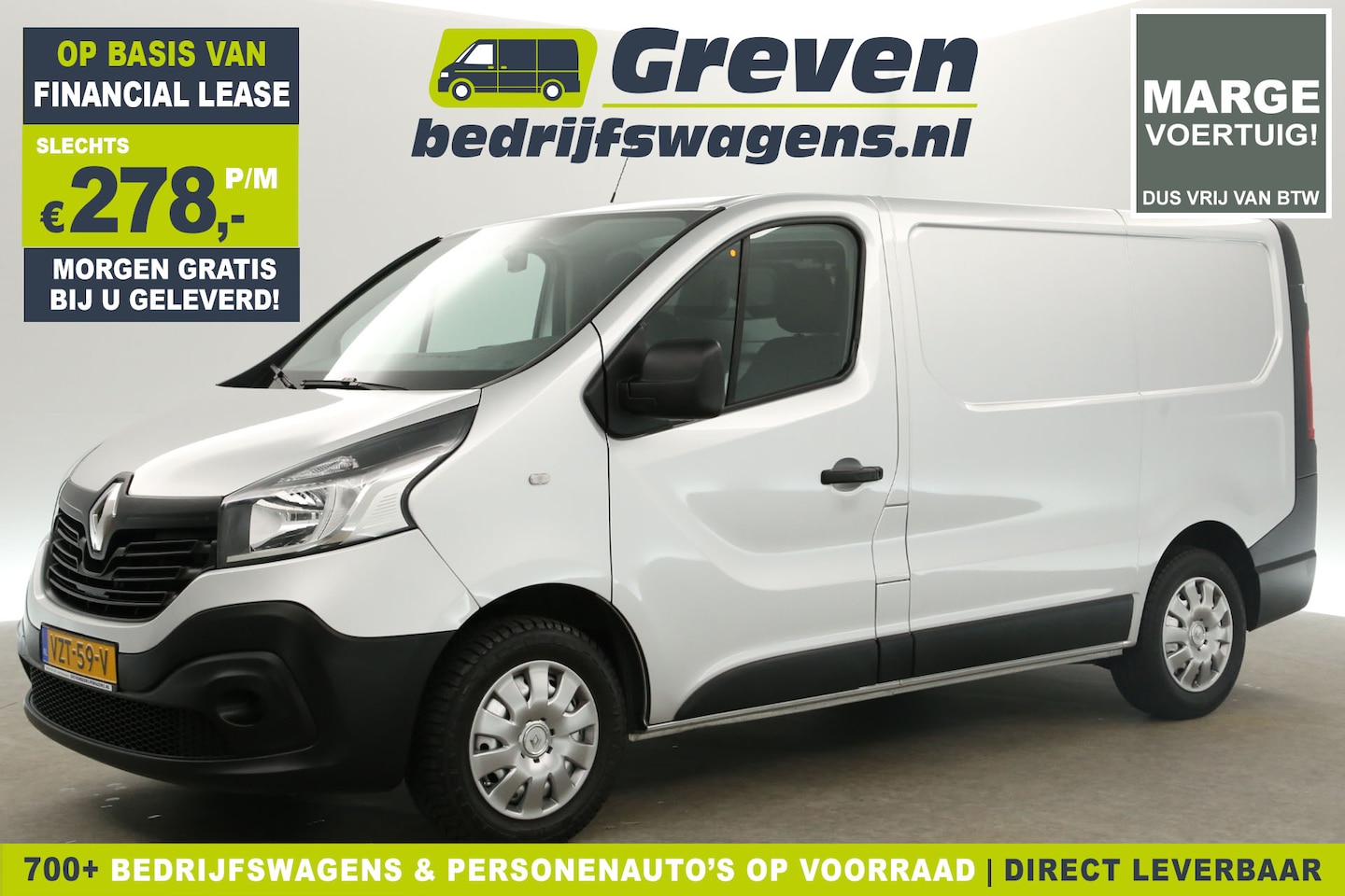 Renault Trafic - 1.6 dCi T27 L1H1 Marge | Airco Cruise Navigatie Parkeersensoren Elektrpakket - AutoWereld.nl