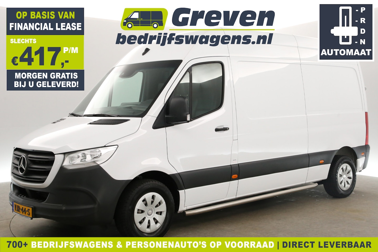 Mercedes-Benz Sprinter - 314 2.2 CDI L2H2 143PK Automaat Airco Cruise Carplay Navi Leder 3 Persoons Sidebars Trekha - AutoWereld.nl