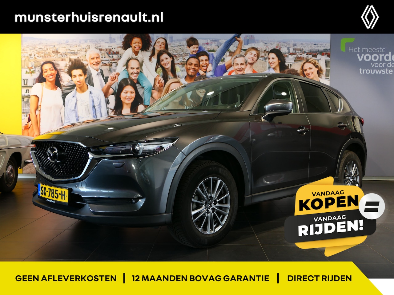 Mazda CX-5 - 2.0 SkyActiv-G 165PK TS+ *1.800kg trekgewicht* - Navi, Head-up display, cruise - AutoWereld.nl