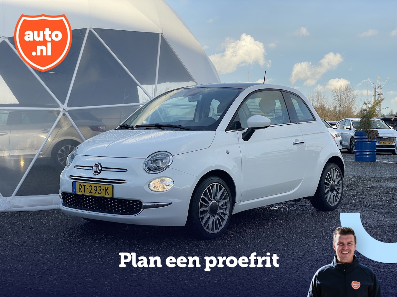 Fiat 500 - 0.9 TwinAir Turbo Lounge | Panoramadak | Carplay | Cruise Control | Parkeersensoren achter - AutoWereld.nl