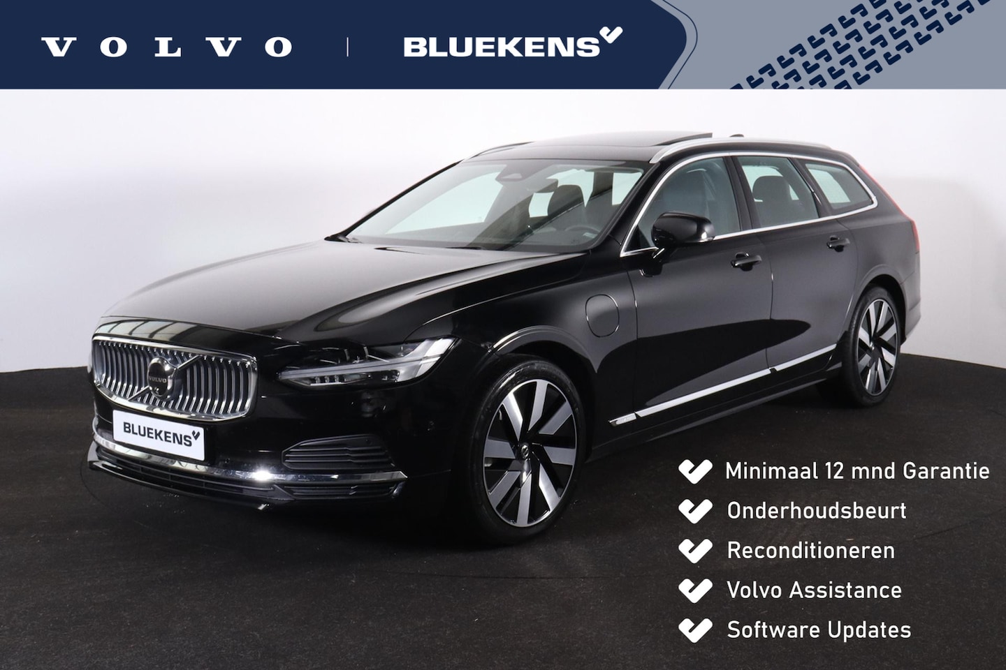 Volvo V90 - T6 Recharge AWD Ultimate Bright - Luchtvering - Panorama/schuifdak - IntelliSafe Assist & - AutoWereld.nl