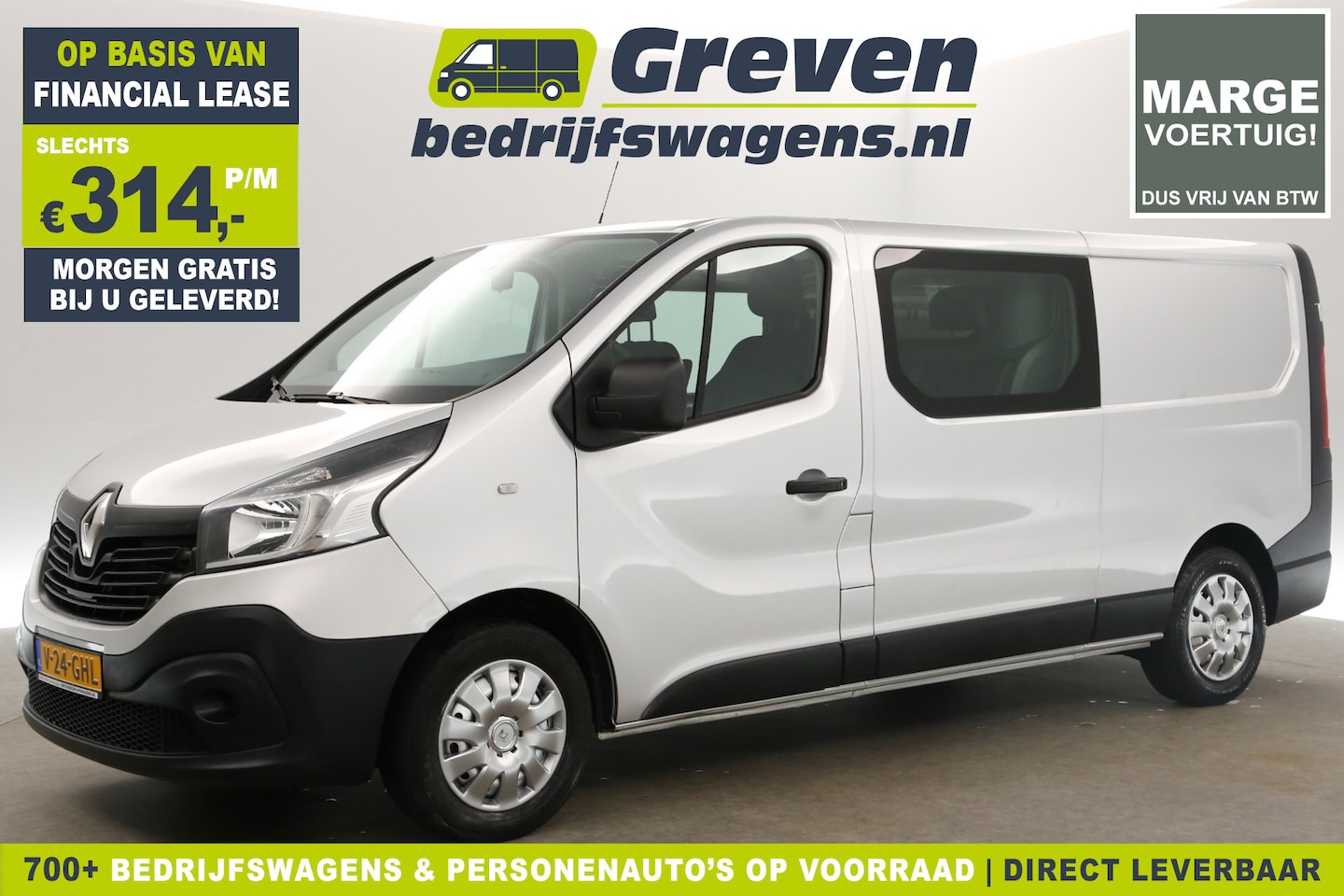 Renault Trafic - 1.6 dCi T29 L2H1 Marge | Dubbele Cabine 5 Persoons Airco Cruise Navigatie PDC Elektrpakket - AutoWereld.nl