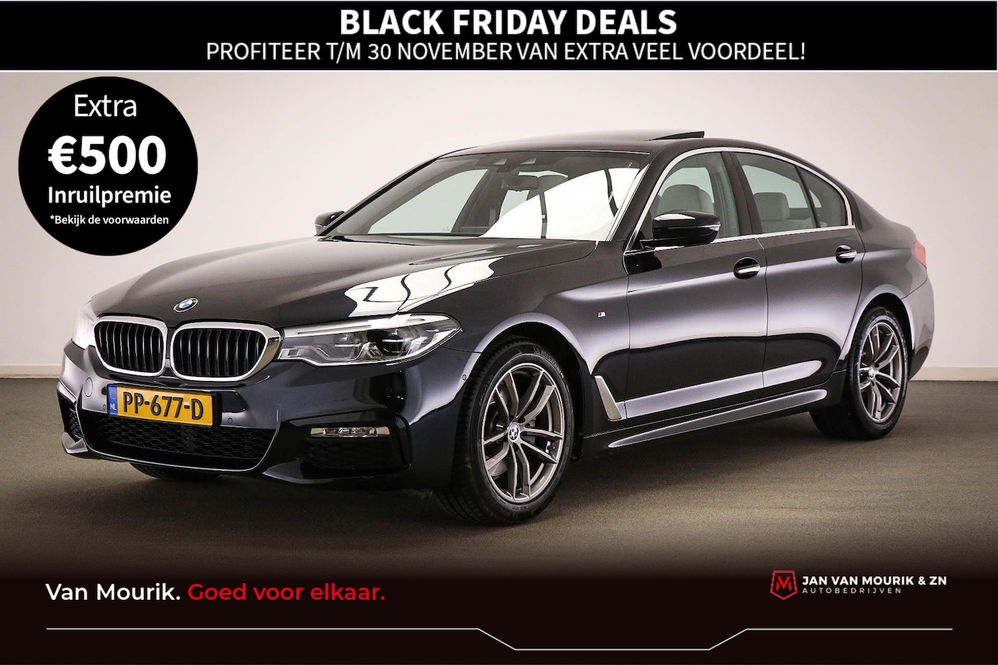 BMW 5-serie - 520i M-Sport High Executive | LEDER | OPEN DAK | 18" - AutoWereld.nl