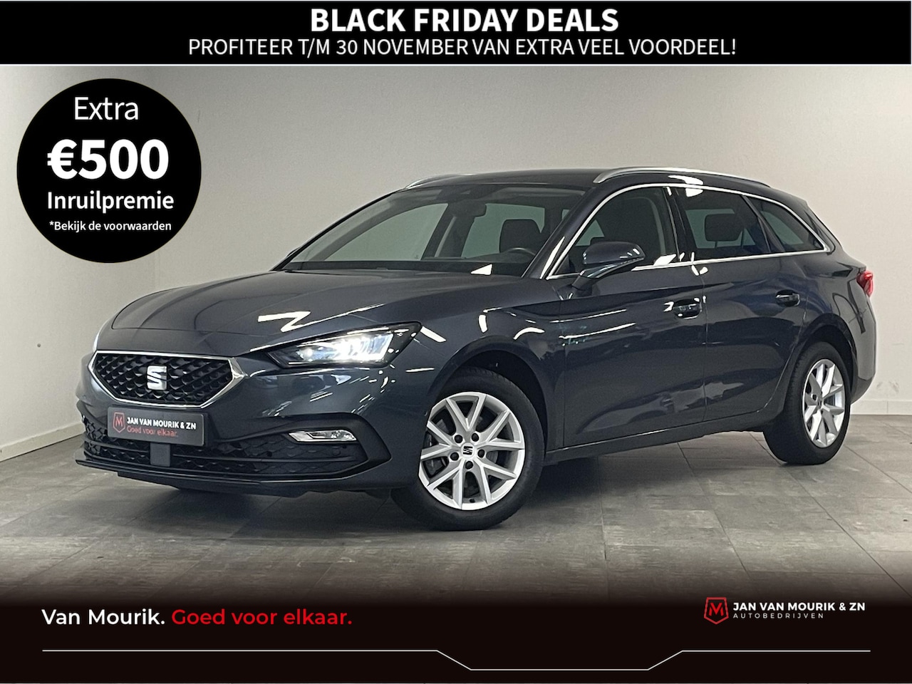 Seat Leon Sportstourer - 1.5 TSI Style Launch Edition CAMERA  / NAVI / CARPLAY / FRONT ASSIST / MIDDEN ARMSTEUN - AutoWereld.nl