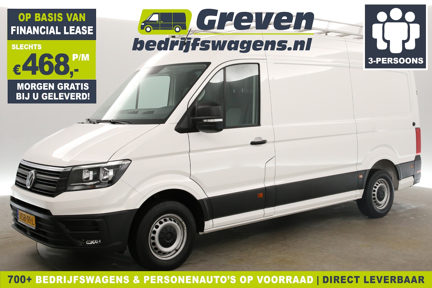 Volkswagen Crafter - 30 2.0 TDI L3H3 140PK Airco Camera Cruise Carplay Imperiaal Ladder 3 Persoons Leder Trekha - AutoWereld.nl