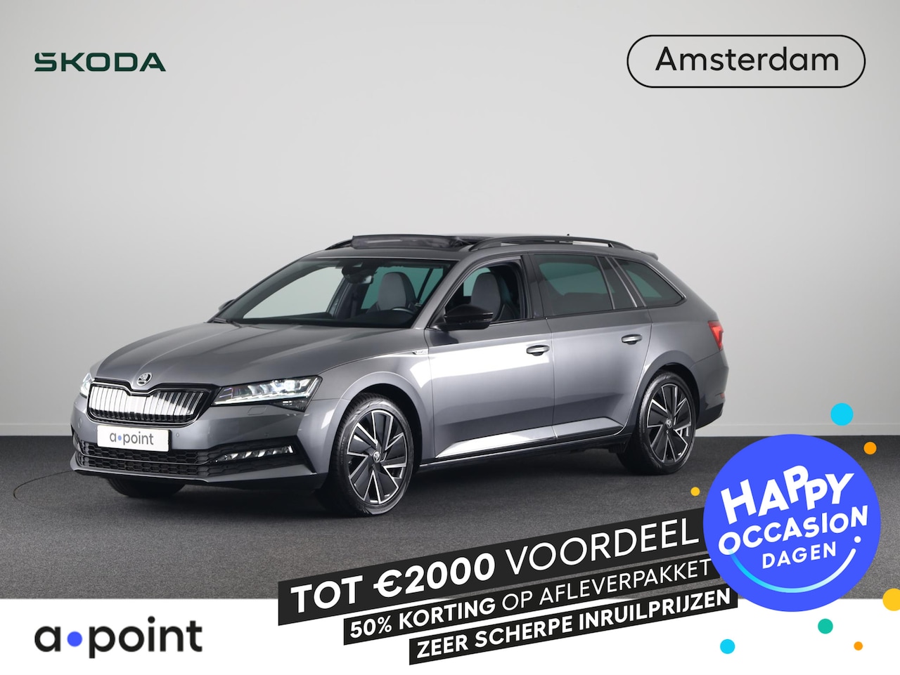 Skoda Superb Combi - 1.4 TSI iV Sportline Business 218 pk Plug in Hybrid | Panoramadak | Verlengde garantie | N - AutoWereld.nl