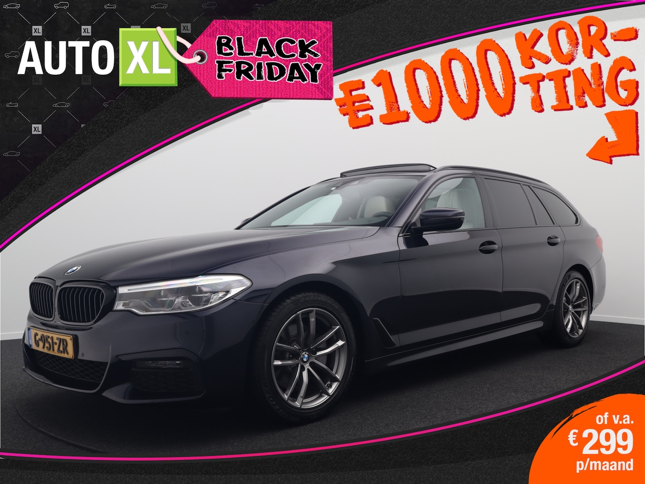 BMW 5-serie Touring - 520i High Exe. M-Sport Pano-dak Luchtvering Memory 1 - AutoWereld.nl