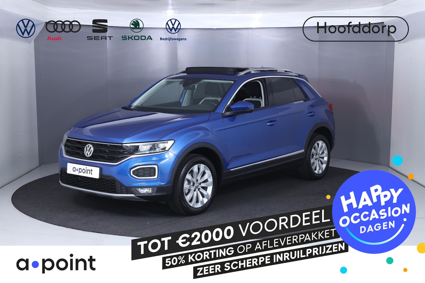 Volkswagen T-Roc - 1.5 TSI Sport 150pk DSG| Pano-dak| Navigatie| Trekhaak| Park-sensors| Alarm - AutoWereld.nl