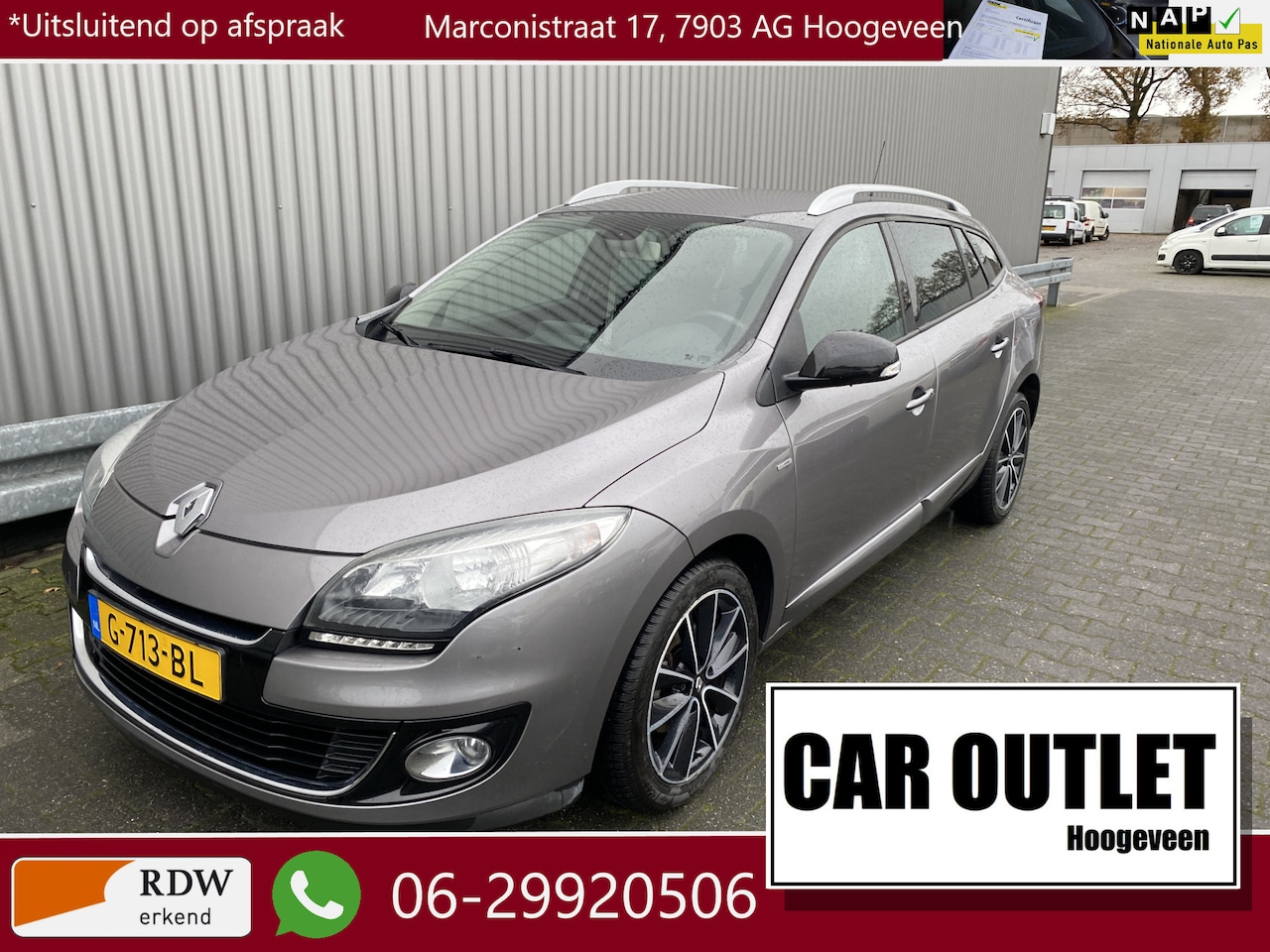 Renault Mégane Estate - 1.2 TCe Bose 127Dkm, Navi, Clima, CC, PDC, Bose-Audio, LED, LM, Trekh, nw. APK – Inruil Mo - AutoWereld.nl