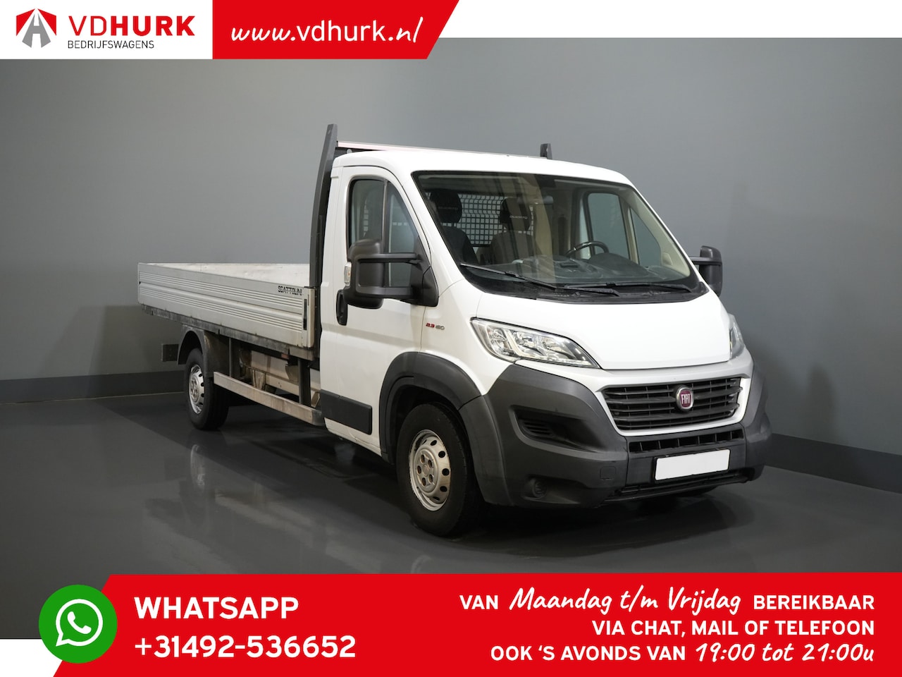 Fiat Ducato - 2.3 MJ 150 pk Open Laadbak/ pick up/ 420x203/ 3.0t trekverm./ Pritsche - AutoWereld.nl