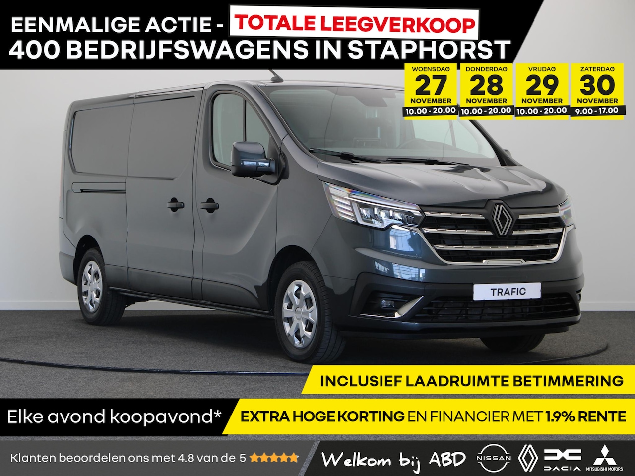 Renault Trafic - 2.0 Blue dCi 150pk EDC T30 L2H1 Advance | Automaat | Laadruimtepakket | Achteruitrijcamera - AutoWereld.nl