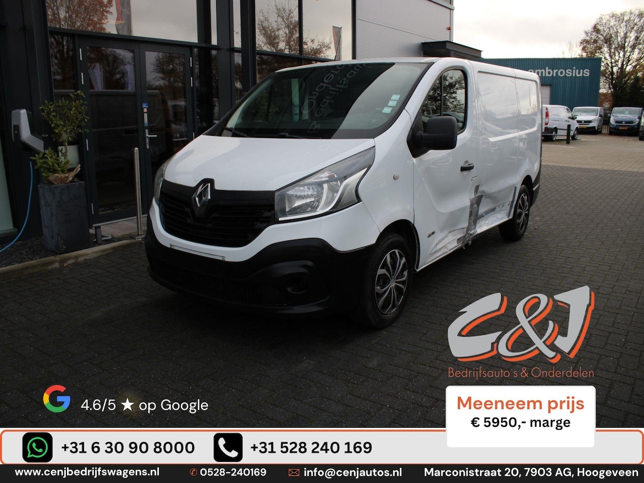 Renault Trafic - 1.6 dCi T27 L1H1 Comfort airco cruise zijschade 5950,- marge - AutoWereld.nl