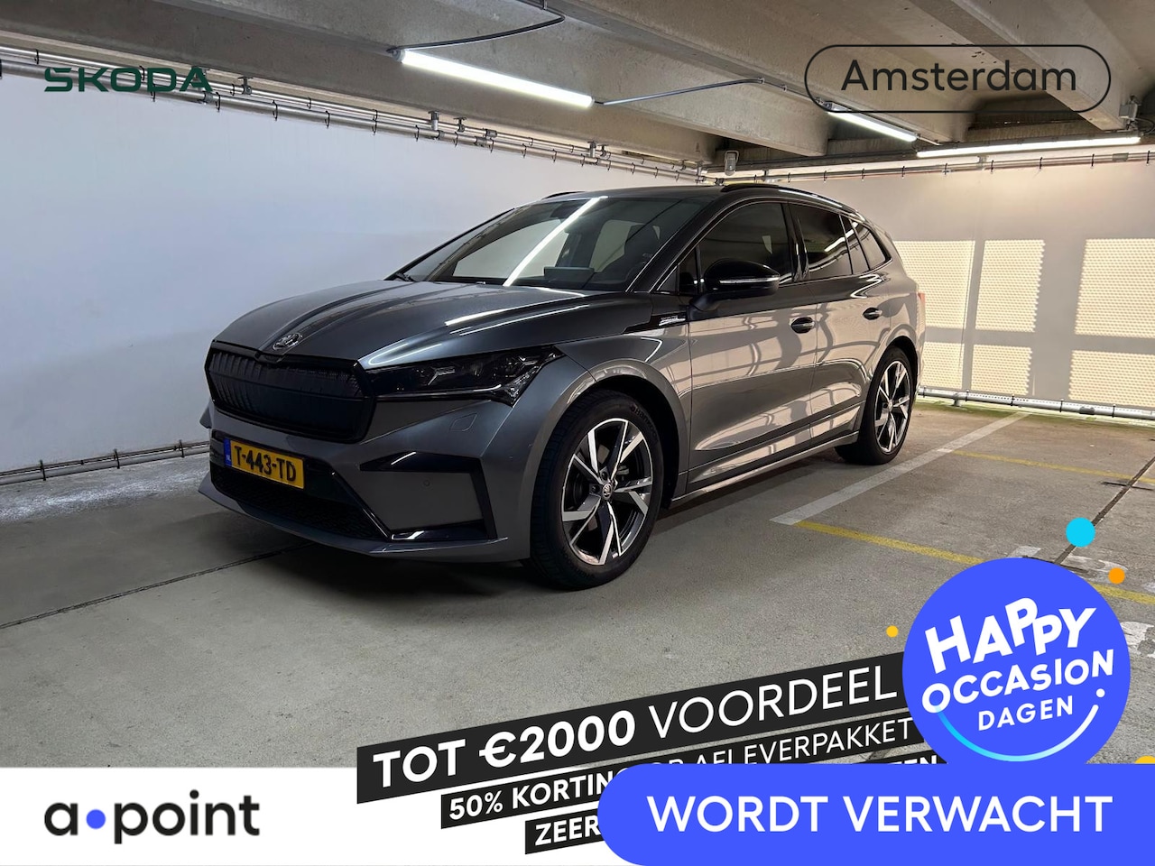 Skoda Enyaq iV - 80 Sportline 204 PK | Panorama dak | Matrix Led | 20"LM velgen | Leder/alcantara | - AutoWereld.nl