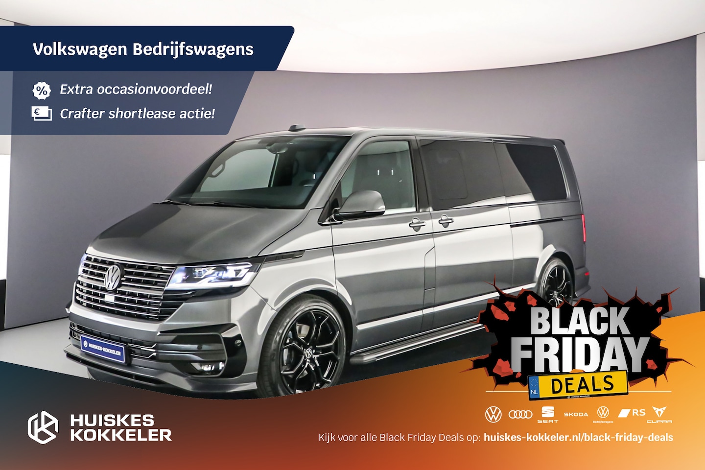 Volkswagen Transporter Caravelle - Dubbelcabine T6.1 2.0 TDI 204PK DSG L2H1 Rijklaar Prijs| ABT Uitgevoerd | LED Koplampen | - AutoWereld.nl