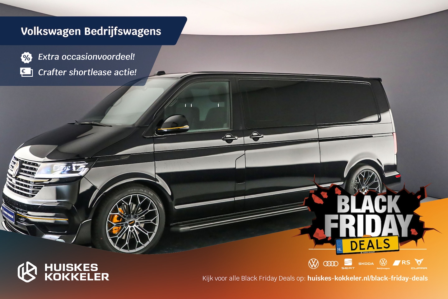 Volkswagen Transporter - Dubbel Cabine T6.1 2.0 TDI 204PK DSG L2H1 Rijklaar Prijs | LED Koplampen |Verlaagd | 20 In - AutoWereld.nl